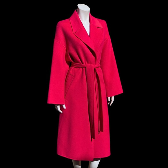 ZARA HOT PINK Wrap Coat S M - Picture 5 of 11